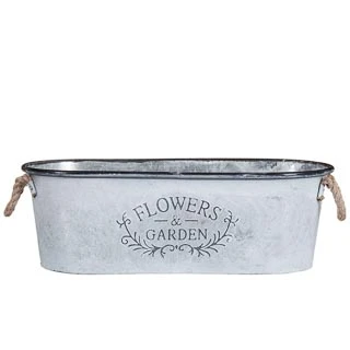 B&M Galvanised Trough Planter - Image 2