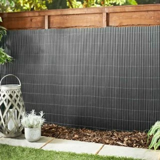 B&M Artificial Bamboo Cane Screening 4 X 1m - Grey