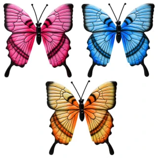 B&M Butterflies Wall Art 3pk - Orange - Image 2