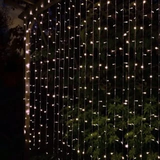 Solar Powered LED Curtain 180cm - 266 Cool White Lights