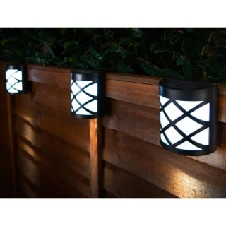 Solar Powered Kensington Wall Lights - Black 4pk - Image 2