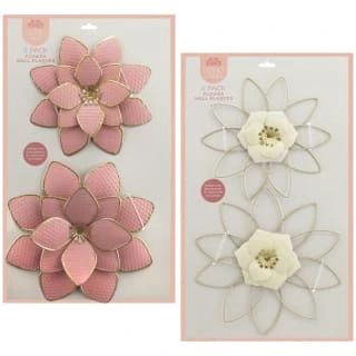 B&M Flower Wall Plaques 2pk - Pink - Image 6