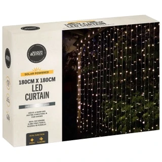 Solar Powered LED Curtain 180cm - 266 Cool White Lights - Image 2