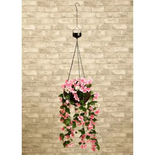 Solar Powered Artificial Floral Hanging Basket