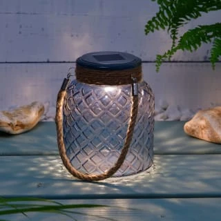 B&M Ocean Air Solar Powered Glass Lantern - Image 2