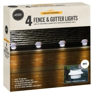 Solar Powered Fence & Gutter Lights - White 4pk - Image 3