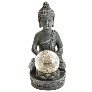 B&M Assorted Sitting Solar Buddha Garden Ornament - Image 2